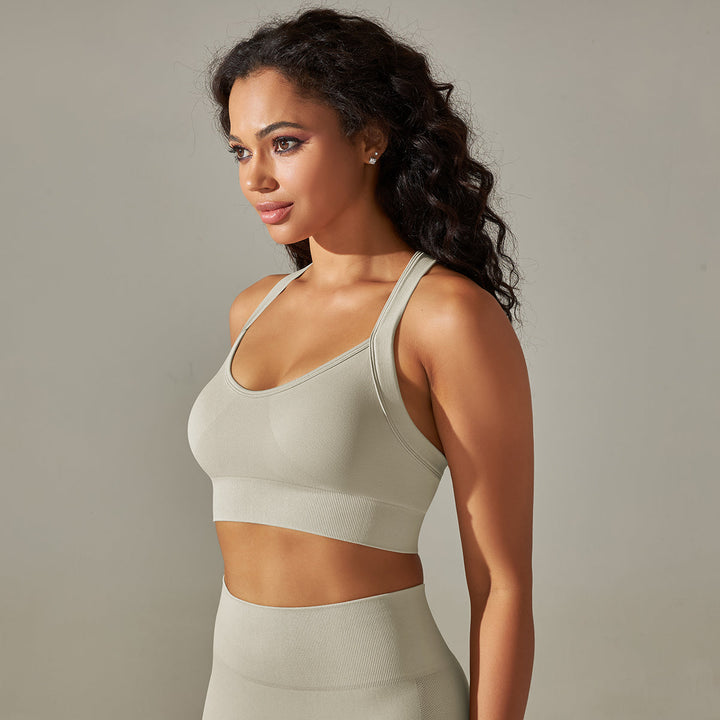 Seamless Cross-Back Sports Bra