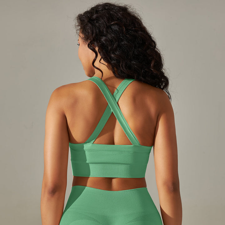 Seamless Cross-Back Sports Bra