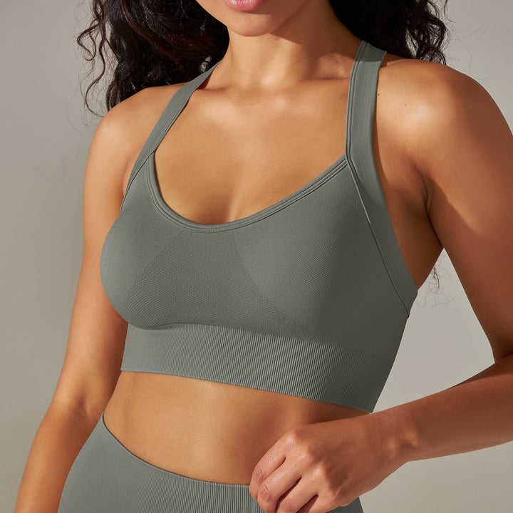 Seamless Cross-Back Sports Bra