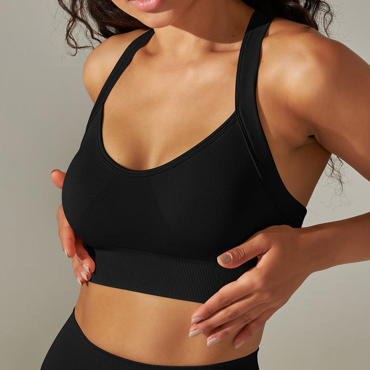 Seamless Cross-Back Sports Bra