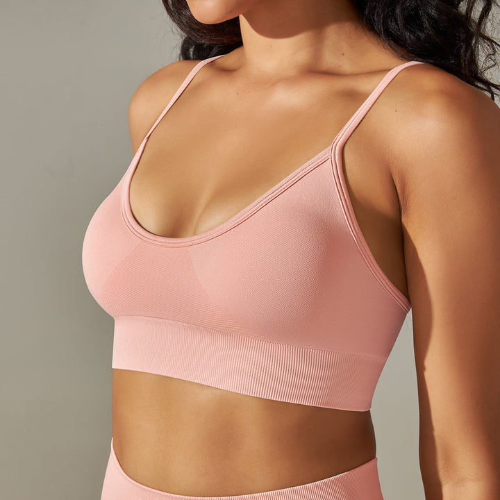 Seamless Thin-Strap Sports Bra