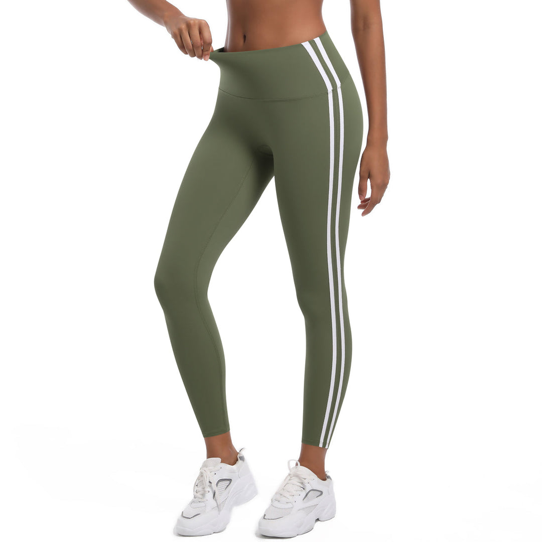 Striped Colorblock High-Waist Leggings