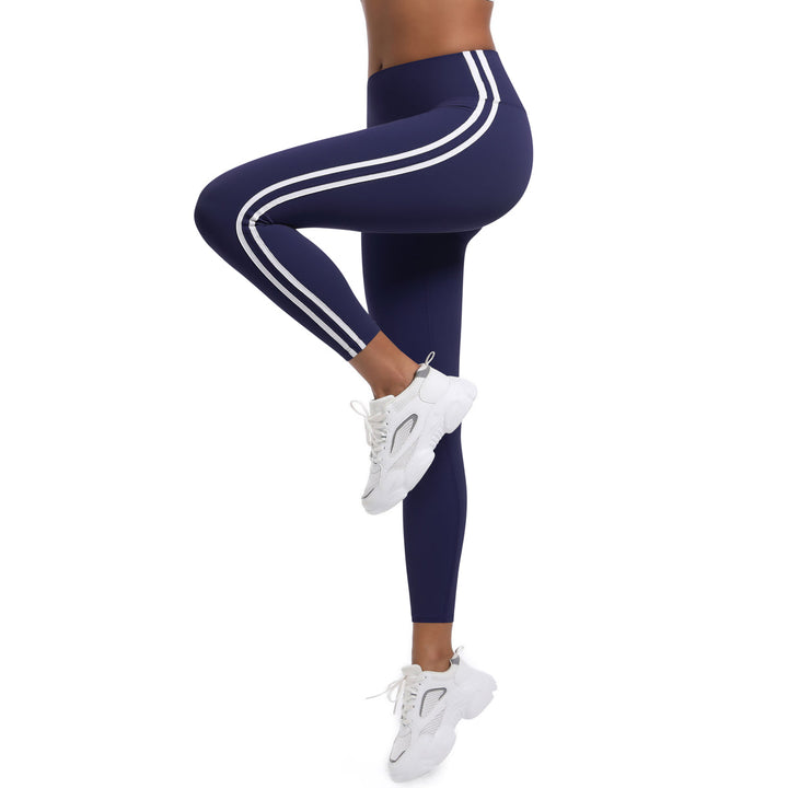 Striped Colorblock High-Waist Leggings