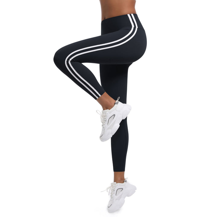 Striped Colorblock High-Waist Leggings
